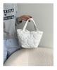 Love Quilted Vegetable Basket Bag Women's High-end 2024 New Casual Korean Style Sweet Nylon Handbag