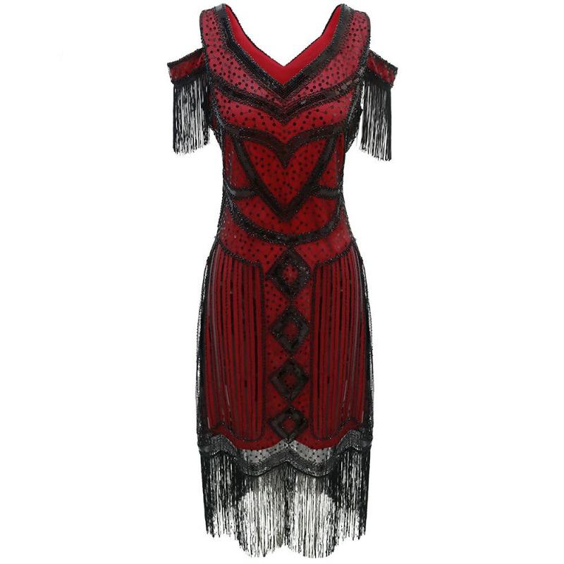SXL Gatsby Vintage Evening Dress Tassel Dress High-end Banquet Party Sequin Dress