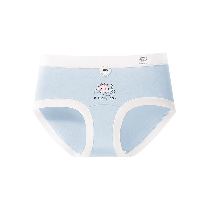 Ladies Spring and Autumn Sweet Cartoon Print Pure Cotton 10A Antibacterial Crotch Skin Breathable Briefs