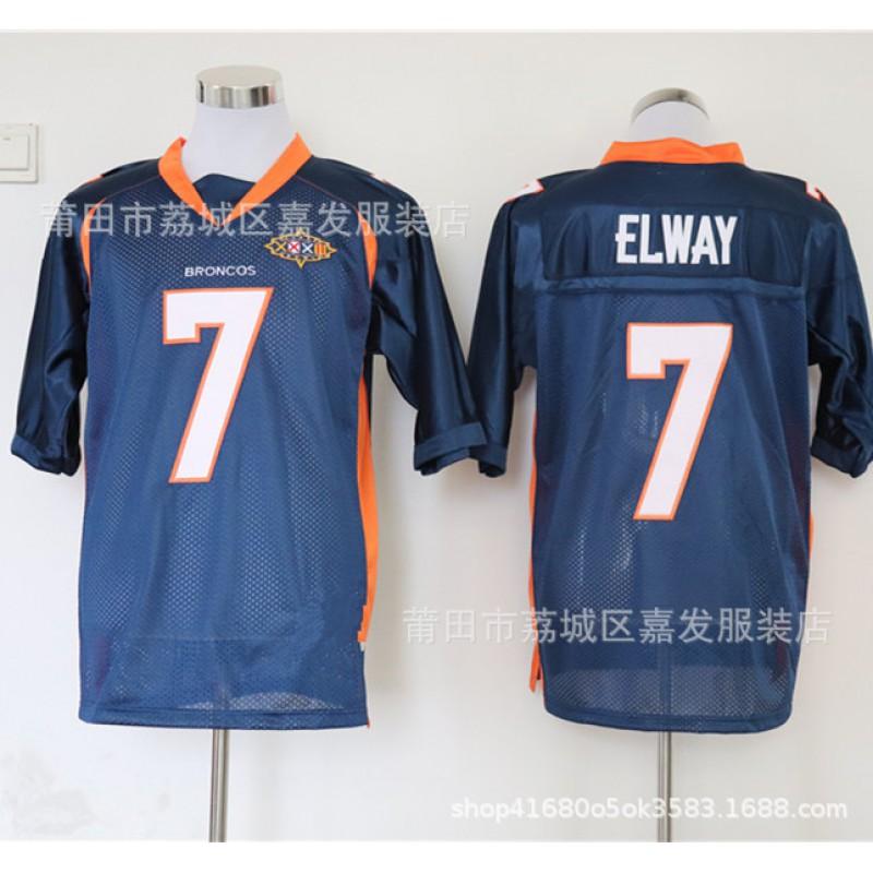 Camiseta de Manga Corta de Algodón para Hombre Estilo Vintage de Fútbol Americano Retro Denver Broncos 7 84 27 77 49