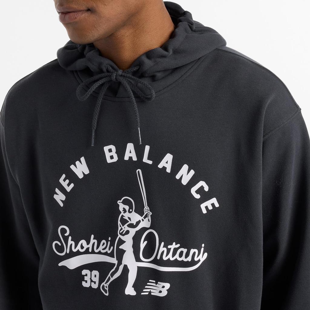 New Balance Shohei Ohtani Memories Graphic Hoodie Men's Pullover Sweatshirt (MT51728) PHM (Phantom) Size L