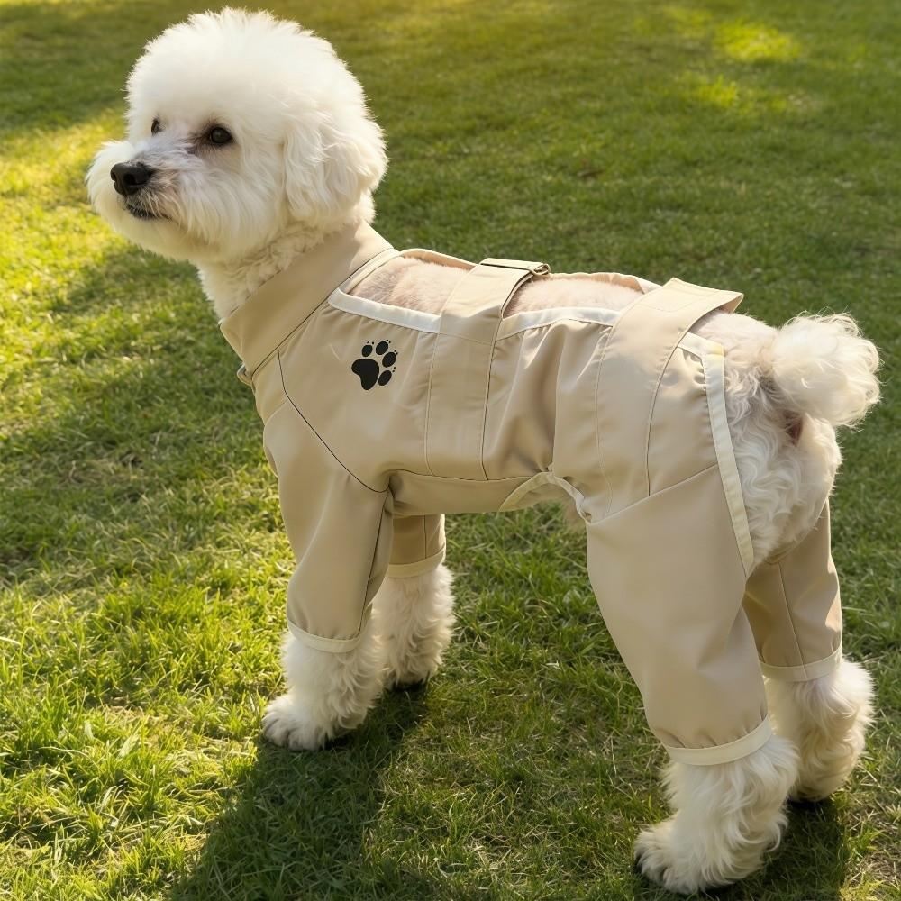 

Adjustable Dog Dust Pants Breathable Dog Boot Leggings Lightweight Pets Jumpsuit Insect Proof S хаки