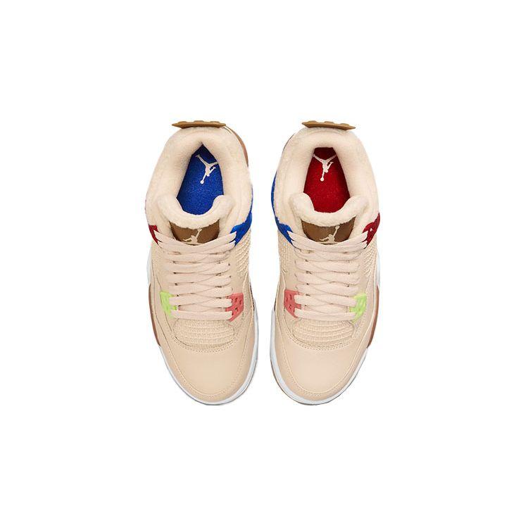 Air Jordan 4 Retro GS Wild Things Kids Sneakers Cream Sail University-Red DH0572-264