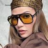 Retro Tortoiseshell Pilot Sunglasses Women  Designer  Oversized Shades Eyewear Driving Double Bridge Men T Sun Glasses