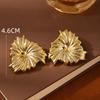 Hyperbole Long Water Droplet Flower Wing Round Wave Square Shell Golden Pendant Earrings for Women CCB Smooth Creative Jewelry