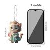 2D Cute Car Acrylic Flat Rearview Mirror Pendant Keychain Accessories