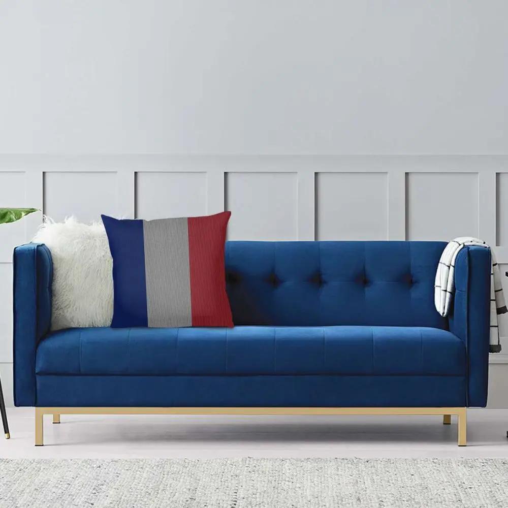 Flag Of France Square Pillow Case Polyester Cushions for Sofa French Flag  Cushion Covers