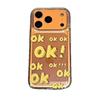 Ok English Letters Are Suitable for Apple 16/17Pro Mobile Phone Case IP15 Transparent 14 Personality 13 Large Holes 12 Space Case