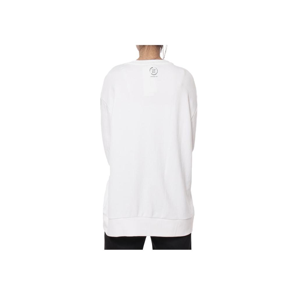 Adidas Neo Round Neck Striped American Sweatshirt Women sweatshirt White Black DZ7603