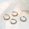 French Retro Titanium Steel Serpentine Green Eye Zircon Earrings High-End Light Luxury Niche 18K Titanium Steel Earrings