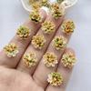 50Pcs New Cute Resin Mini Colorful Flowers Series Flat Back  Manicure Parts Embellishments For Hair Bows Accessorie