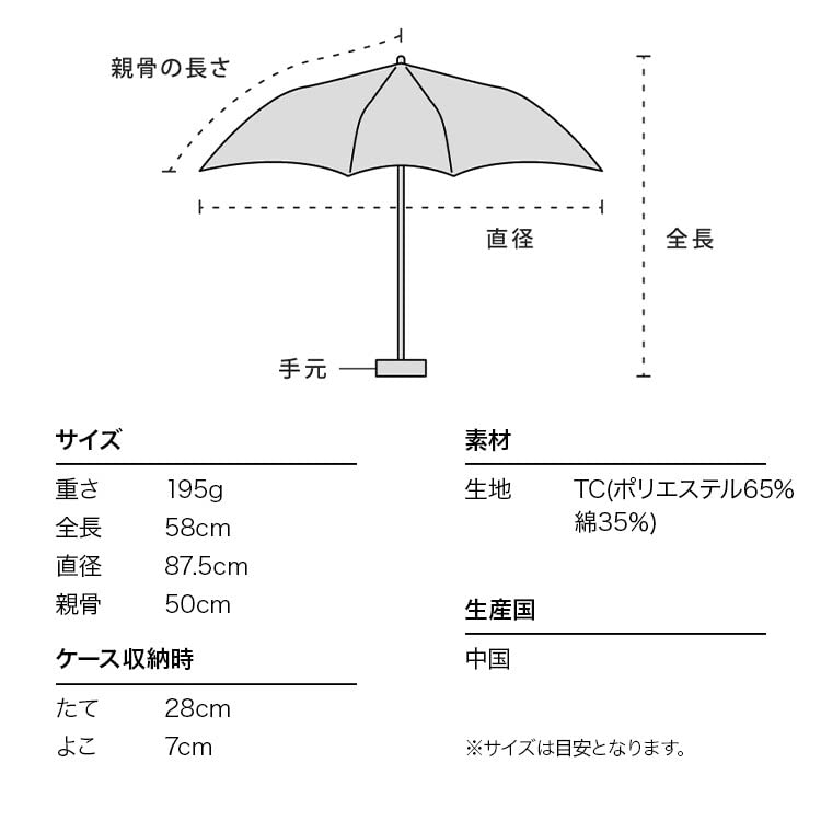 Star Stitch Mini Folding Sun and Stylish and Star Wpc. Umbrella, Navy, Women's, Rain, Cute, Design, 801-5987