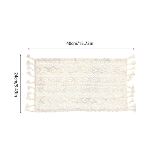 Two White Lace Placemats, Nordic Style, Heat-Resistant, Vintage Afternoon Tea Coasters
