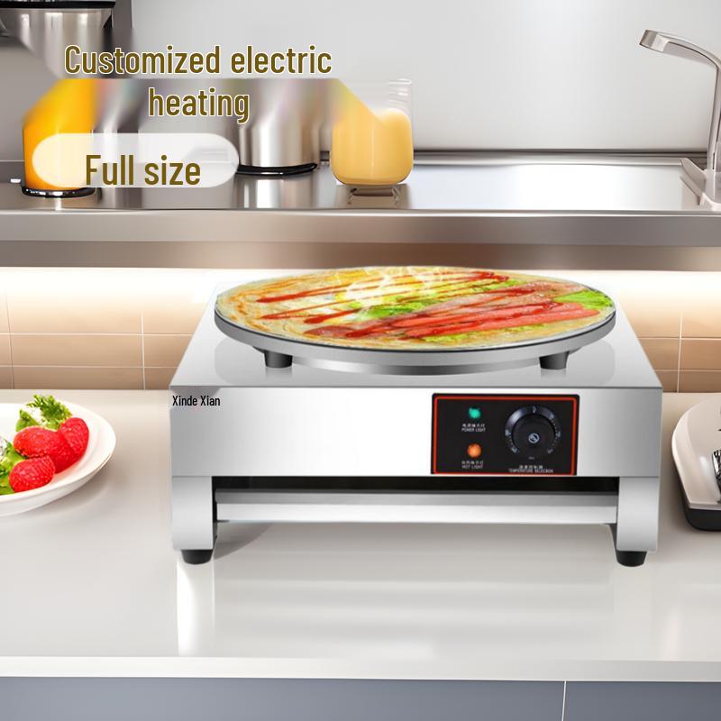 Commercial 400mm Electric Crepe Machine 110V Single Pan Frying Griddle Single Head: 450*510*240 mm