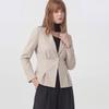 Women Solid Color Long Sleeve Turn Down Collar Commute Blazer Outerwear