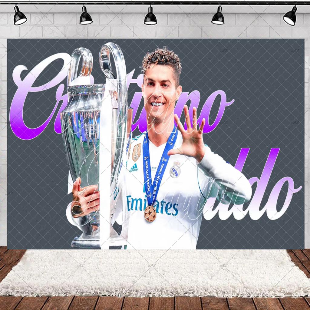 Spanish Football Player Theme Party Decoratiaons Soccer Star Balloon Set Boy Birthday Party Supplies Cr&7 Backdrop Banner Props
