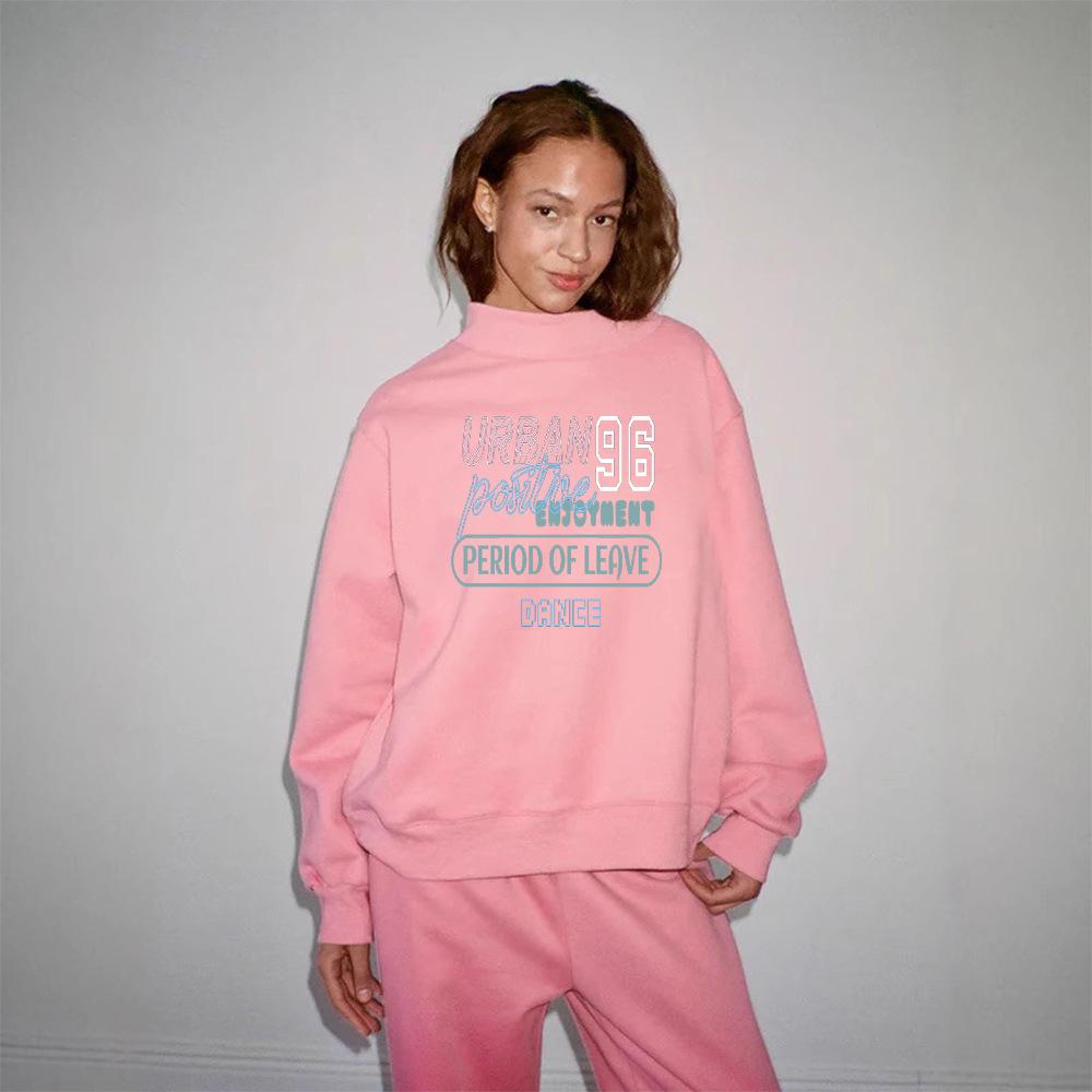 European-Style Women's Loose Casual Hoodie: Autumn Mid-High Neck, Versatile & Comfortable.