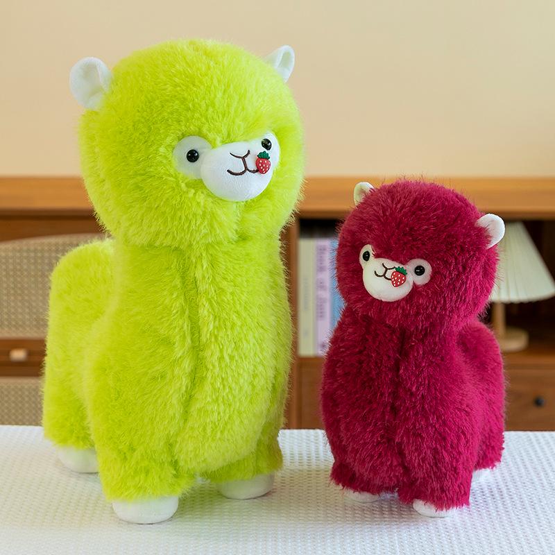 

Large Colorful Strawberry Alpaca Plush Toy Pillow 35 cm (0.3 kg) червоний