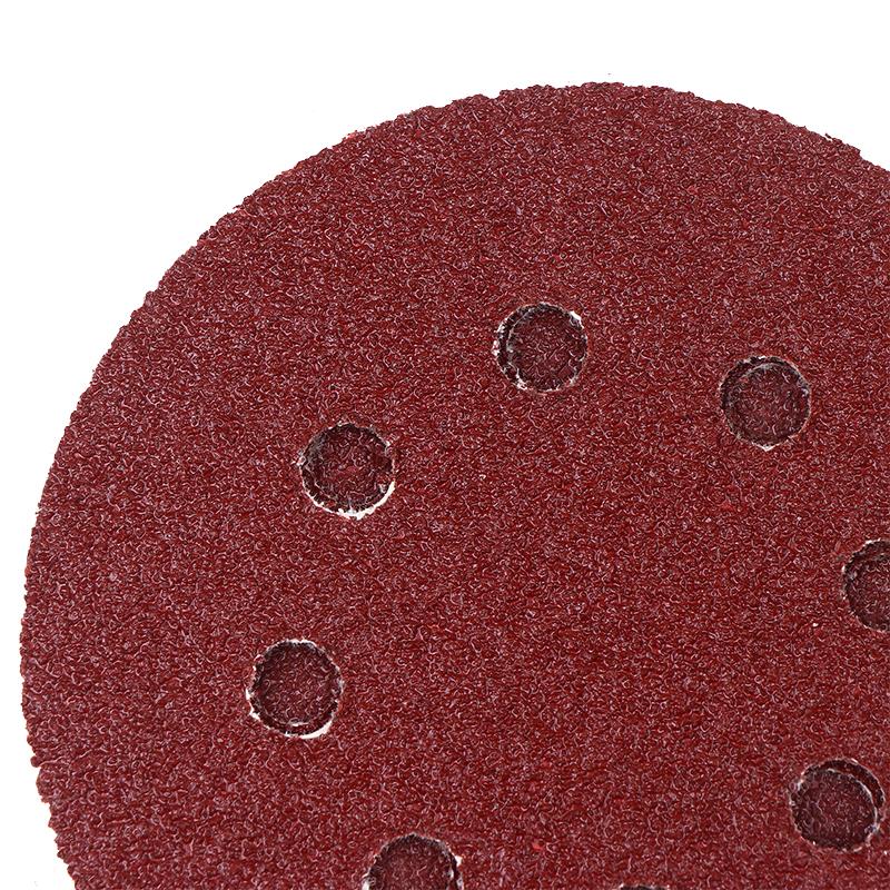 10Pcs 5 Inch 8-Hole Alumina Sanding Pad Sanding Sheet Polishing Sand Paper Sanding Discs Abrasive Polishing Tool For Metal Wood