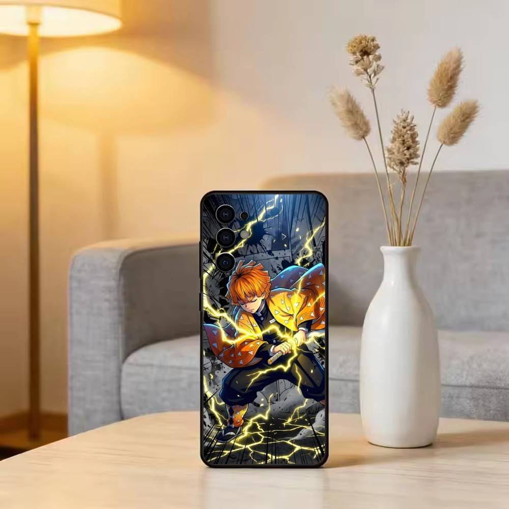 D-Demon S-Slayer Agatsuma Zenitsu Phone Case Black Silicone Soft For Samsung S25,S24,S21,S22,S23,S30,Ultra,S20,Plus,Fe,Lite