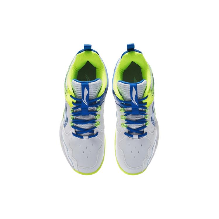 Li Ning Cushioning, Wear Resistant Low Top Badminton Shoes Men's White Blue AYTR013-1