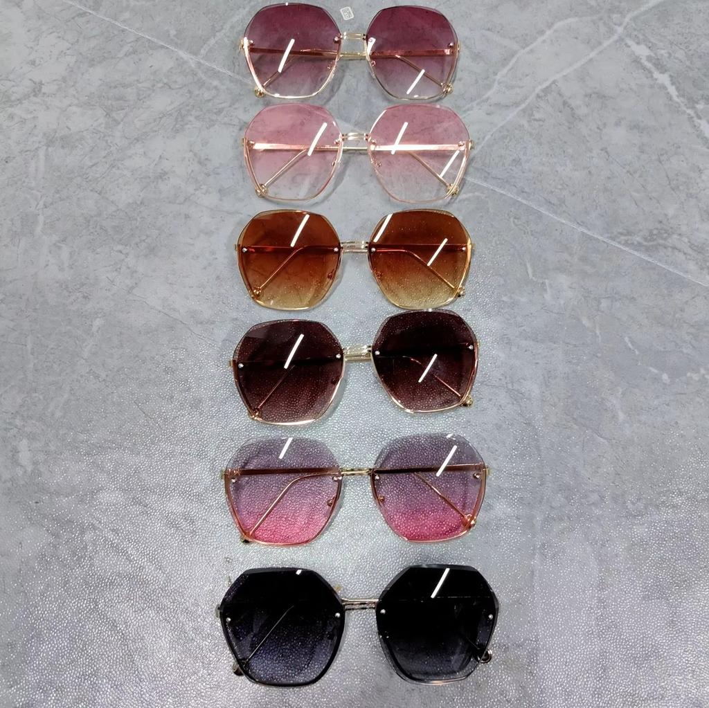 Módní šestihranné sluneční brýle dámské značkové designérské luxusní gradientní čočky sluneční brýle dámské čtvercové nadrozměrné stínítka dámské brýle
