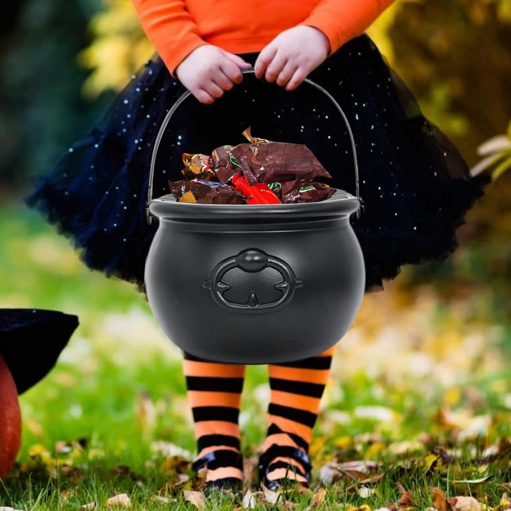High Halloween Decorations Witch Bucket Witch Cauldron Decoration Prop Spooky Halloween Table Centerpiece Candy Holder for Irish