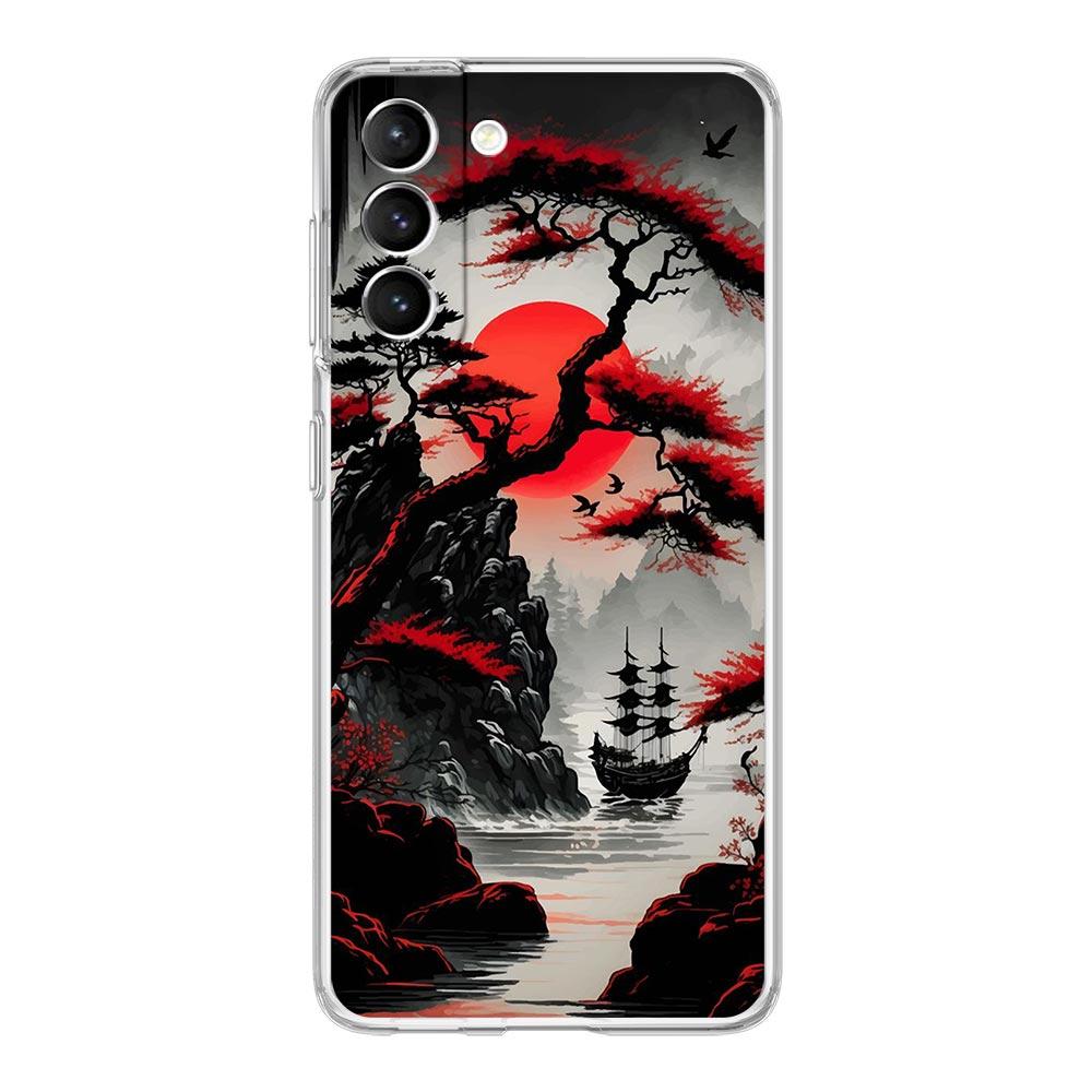 Japanese Bushido Samurai Clear Silicone Phone Case For Samsung Galaxy S23 S22 5G S20 Ultra S21 FE 5G S10E S9 S8 S10 Plus Cover