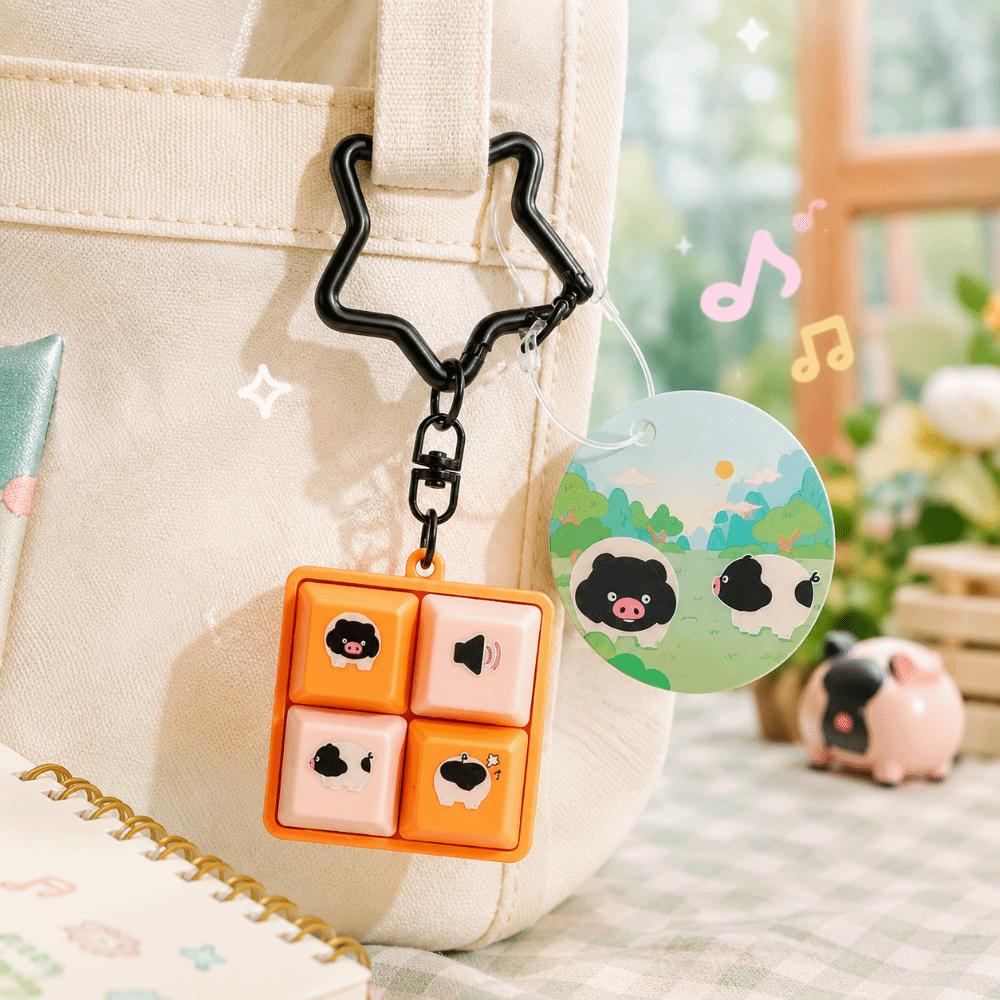 4-Button Fidget Clicker Toy Smooth Polished Edges Figure Keychain Accessories gifts