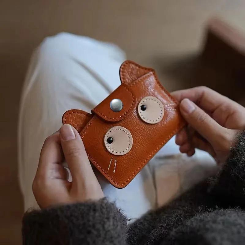 Retro Cartoon Cat Card Wallet & Coin Purse - Slim Lightweight, Large Capacity, Cute Gift for Women Men,Card Holder Organizer