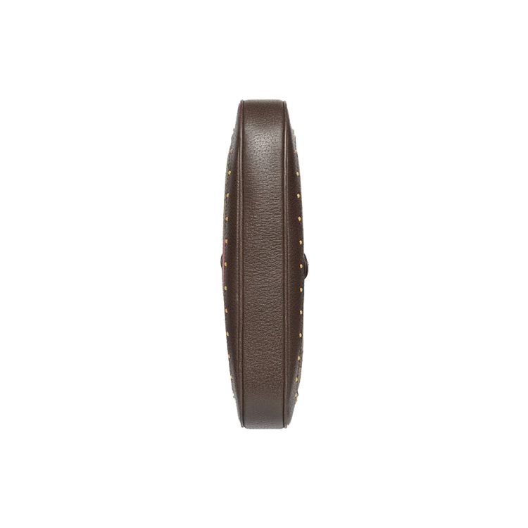 Gucci Jackie 1961 Gold Lock Dot Print Removable Extended Shoulder Strap Canvas And Leather Trim Half Moon Underarm Bag 678843-UQHIG-9885