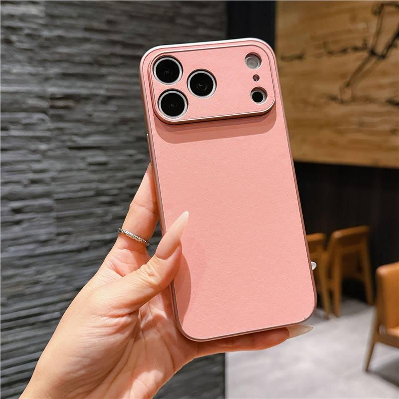 Versatile 17-Element Leather Case: Compatible with iPhone 17 Pro Max and 16 Pro Max - Solid Color Protective Cover