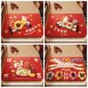 New Horse Pattern New Year Door Mat Red Door Carpet Soft Water Absorption Blanket Home Decorations