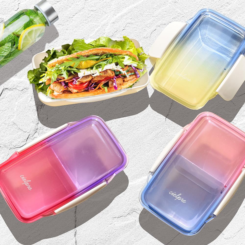 Ciel Ple Lunch 002 1-Tier Box, 500ml, Yellow/Sax