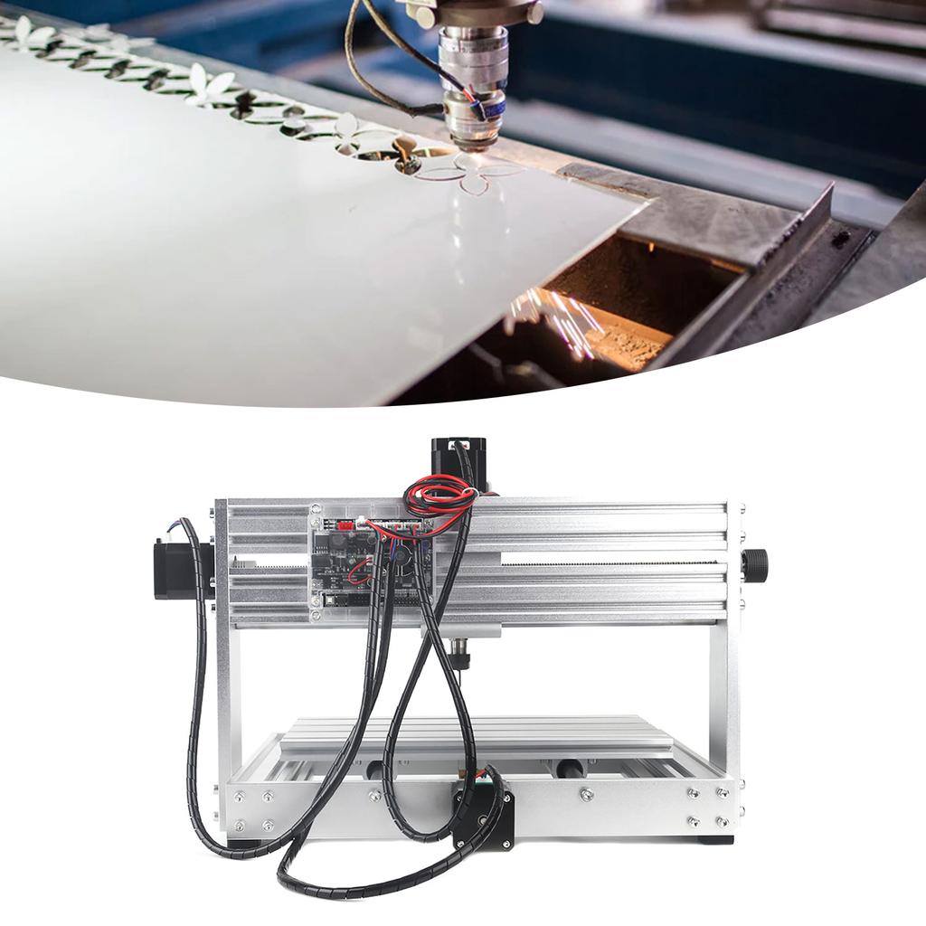 CNC Engraving Machine Small 3 Axes Cutting Machine Aluminum Alloy CNC Router Set 100‑240V EU Plug