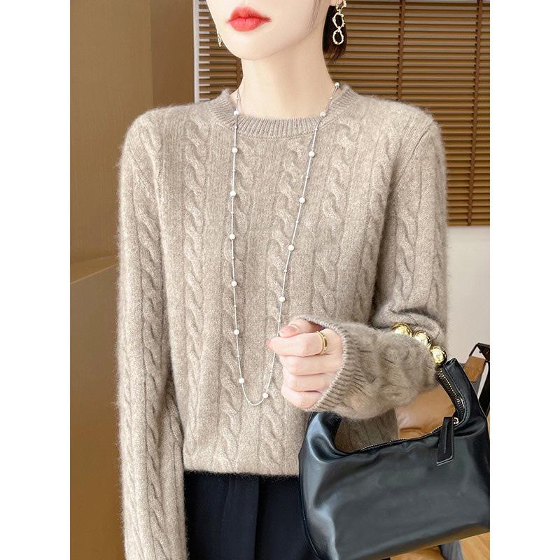 Γυναικείο Πουλόβερ 100% Καθαρού Μαλλιού, Στρογγυλή Λαιμόκοψη, Πυκνωμένο, Μαλακό Πουλόβερ - Ευέλικτη Μόδα για Φθινόπωρο και Χειμώνα