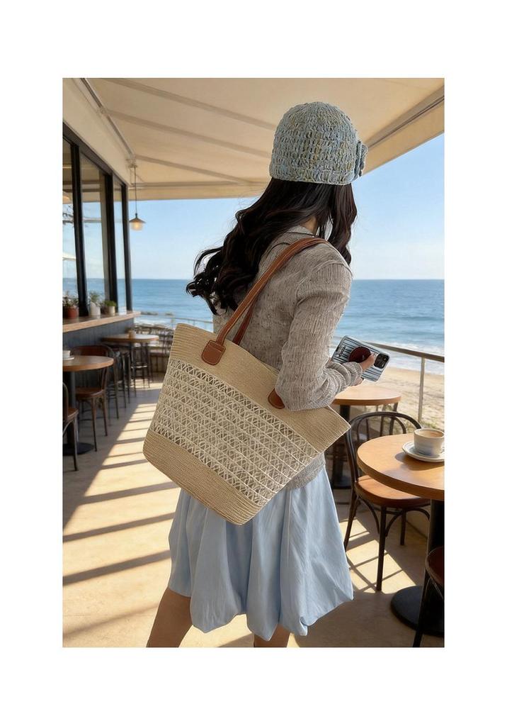 New Style Women's Straw Woven Tote Bag for Beach Vacation - Large Capacity Handbag & Shopping Basket
