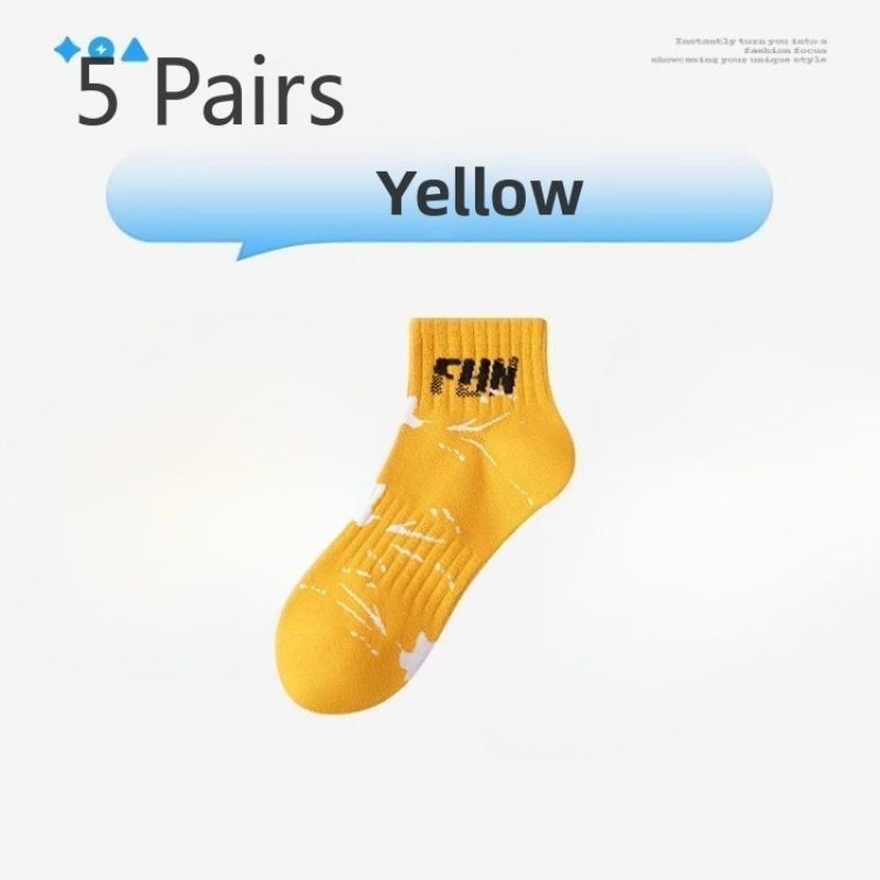 5 Paar Herren Sommer Dünn Atmungsaktiv Deodorierend Schweißabsorbierend Studenten Sportsocken