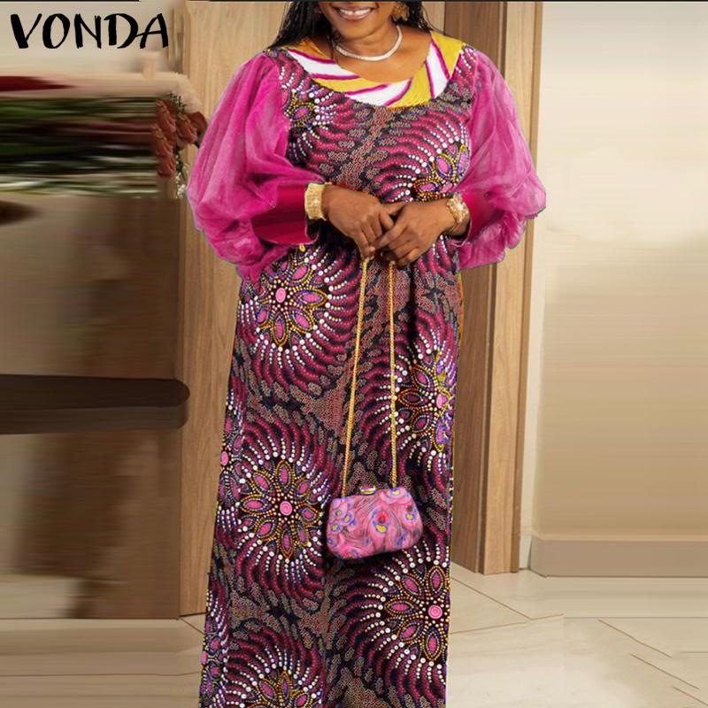 

VONDA женское длинное платье с принтом и рукавами-фонариками