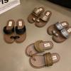 Niche Design Set Toe Cool Slippers 2025 New Summer Wear with Skirt Seaside Flat Bottom Square Head Roman Sandals