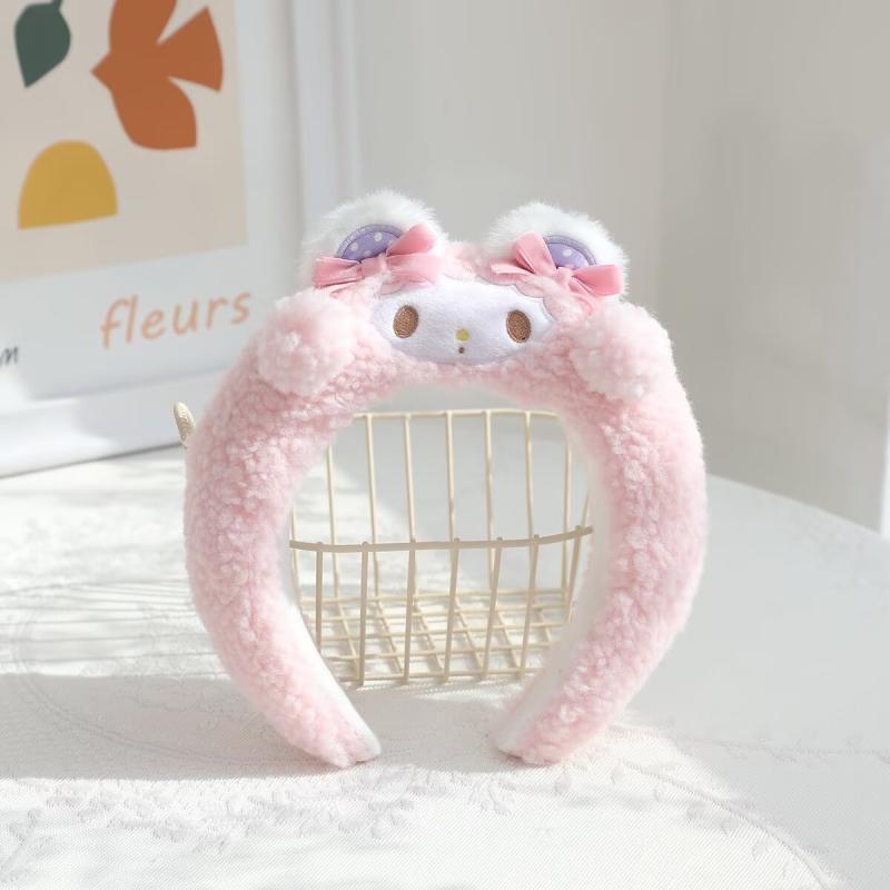 Pink Heart Melody Plush Headband - Cute Japanese Style Hair Accessory