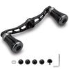 HEIGHTEN Arch Pillar Series 90mm Black & Gunmetal Reel Handle with 19mm Knob for 88mm/90mm/105mm Baitcasting Reels, Shimano, Daiwa, and Abu (0912)