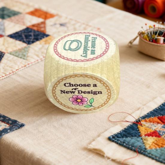 1/2/3/4Pcs Wooden Embroidery Dice with 6 Engraved Embroidery Tasks Solid Wood Embroidery Projects Decision Dice Embroidery Crafts Enthusiasts Gift