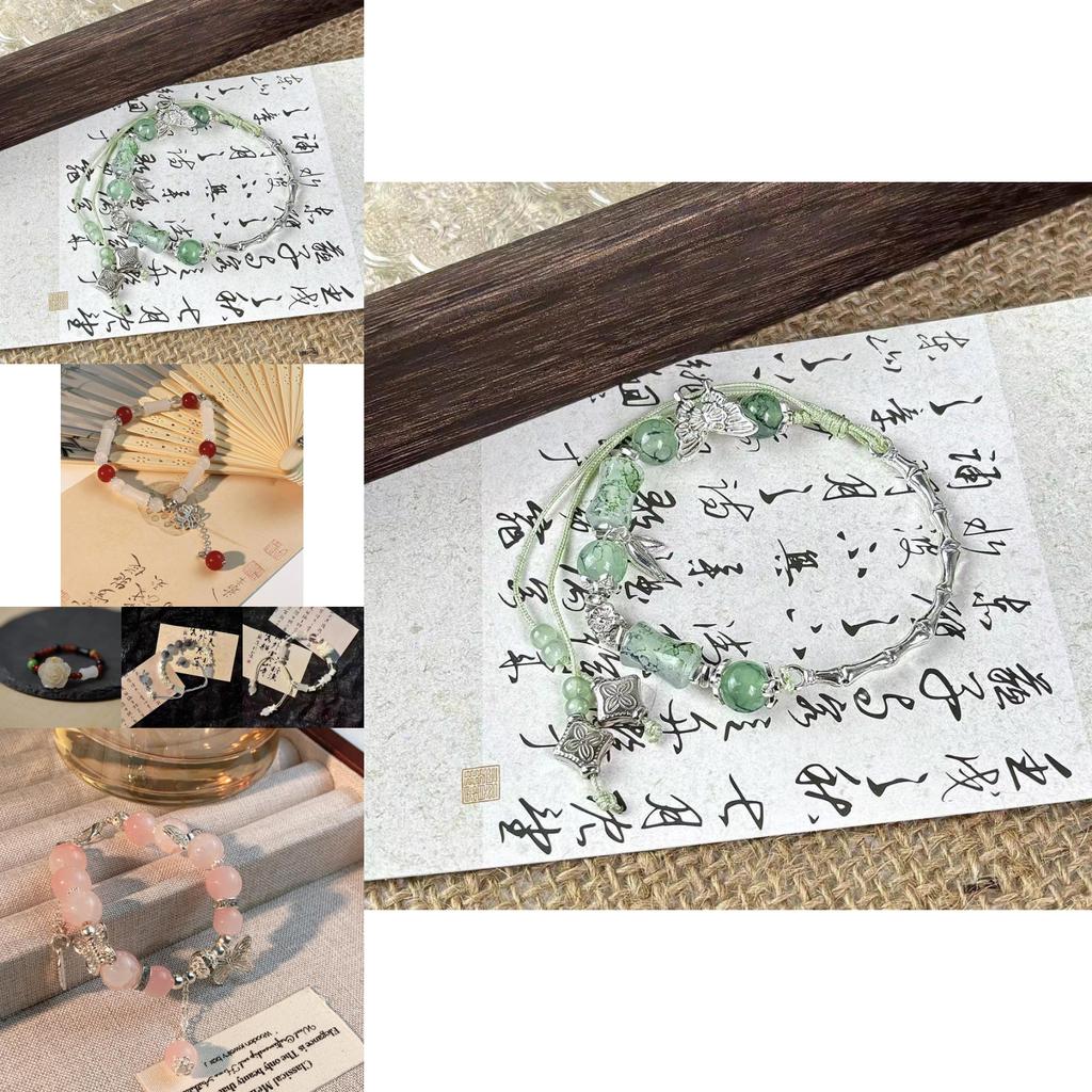 Exquisite New Chinese Style Beaded Bracelet With Butterfly Design For Women