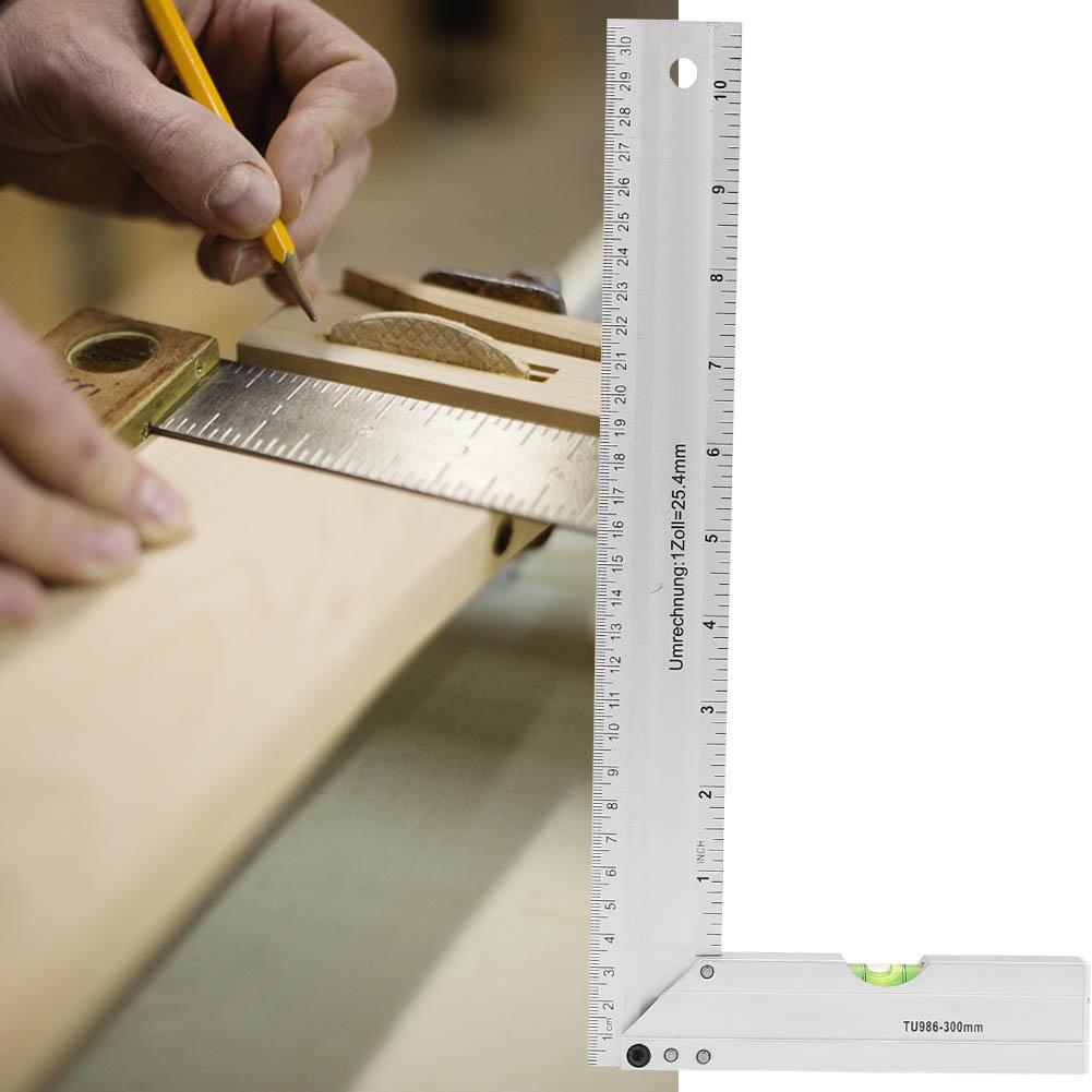 300mm Aluminium Alloy Thickened 90 Degree Right Angle Ruler Woodworking Measuring Tool