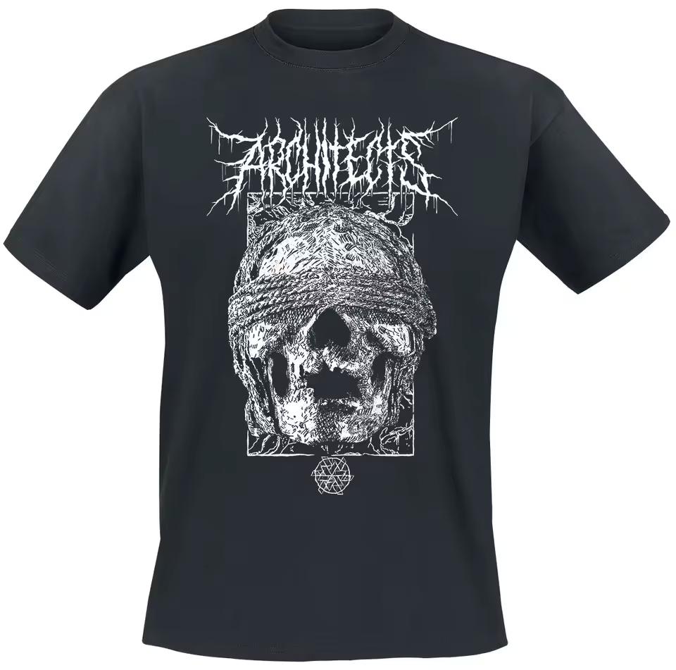 Vintage Architekten Blindfolded Schädel Print T-Shirt Herren Damen Metalcore Lässig Baumwolle Streetwear Unisex Tee