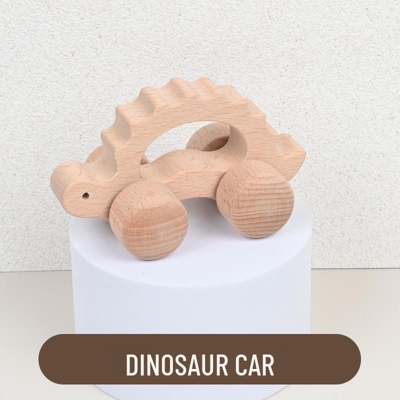 Eco-Friendly Beech Wood Toy Car - Natural Finish, Safe for Kids' Education