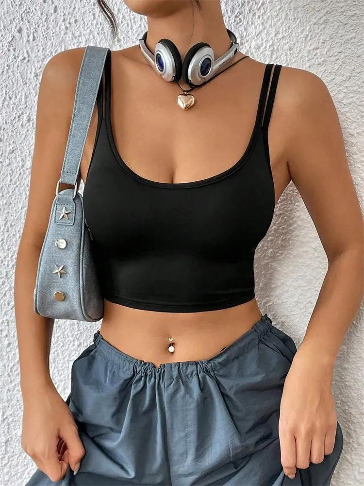 Crop Top phumee Backless Cami Solid Color A1843