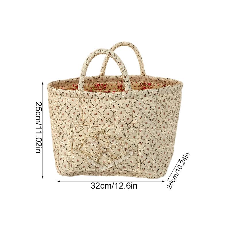1PC Laundry Hamper Foldable Floral Design Lightweight Fabric Ins Style Miscellaneous Baskets Cute Storage Basket Sweet 32x26x25cm