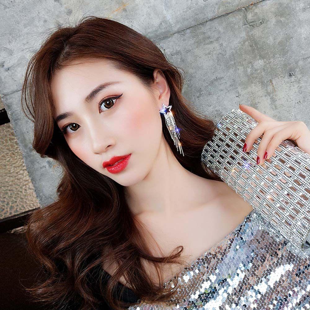 For Women Accessories Tassel Gold Silver Color Stud Earrings Dangle Earring Drop Earrings Jewelry
